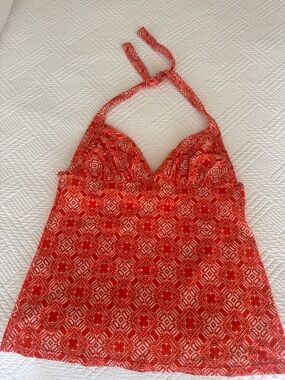J. Crew Red Printed Halter Swim Tank